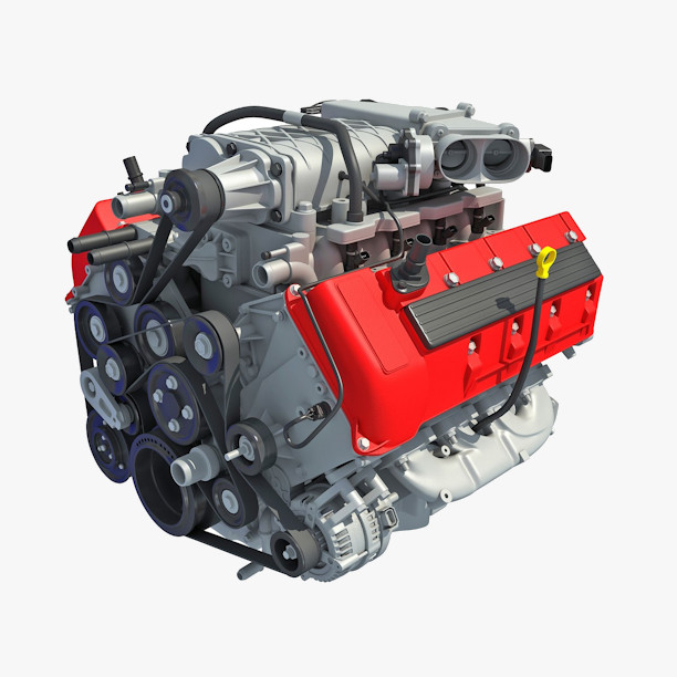 A 3D design of a vehicle engine